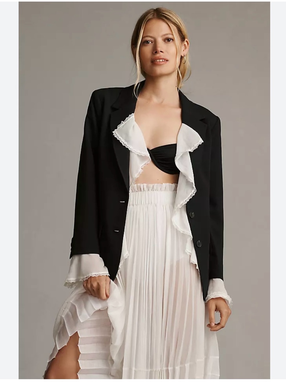 Anthropologie Black twofer Victorian blazer
